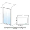 SONNI douchecabine, 170 x 185 cm, zilver-wit, met Productafbeelding-voorbeeld 3