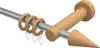 Interdeco Gardinenstange / Vorhangstange Silbergrau / Buche Produktbild-Vorschau 1