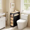 SoBuy Mobiletto portarotolo con ruote mobili Nero e legno Anteprima dell’immagine prodotto 1