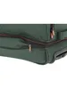 A close-up view of a green travel bag with black and orange zippers. Produktbild-Vorschau
