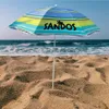 Gestreifter Strandschirm 160 cm Durchmesser, UV-Schutz, Produktbild-Vorschau 4