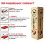 An instructional image demonstrating how to unpack a mattress, with a side view of the boxed product. Náhled obrázku produktu