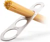 A spaghetti measuring tool with spaghetti noodles inserted into one of the holes. Produktbild-Vorschau