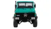 Front view of a green Mercedes-Benz Unimog toy truck on a white background. Anteprima dell’immagine prodotto