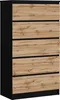A tall, narrow chest of drawers with five drawers, presented against a white background. Voir les images du produit