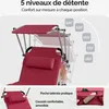 CASARIA® Chaise longue de jardin Malta Rouge 210cm Transat Voir les images du produit 4
