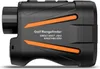 A black and orange golf rangefinder is shown from a side angle against a white background. Produktbild-Vorschau