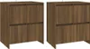 vidaXL Sideboards 2 Stk. Eiche Braun 70x41x75 cm Produktbild-Vorschau 2
