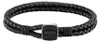 BOSS gevlochten lederen armband, zwart, one size Productafbeelding-voorbeeld 2