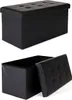 A black storage ottoman is shown in two views: closed and open. Náhľad obrázku produktu