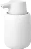 A white ceramic soap dispenser with a pump. Produktbild-Vorschau