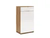 Kommode Weiß Hochglanz Eiche Sideboard Anrichte Wohnzimmer Produktbild-Vorschau 1
