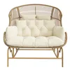 Flieks Rattan Hollywoodschaukel Schaukelstuhl Produktbild-Vorschau 7