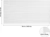 A diagram showing the dimensions of a white slat wall paneling system. Náhled obrázku produktu