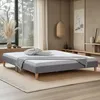 Homestyle4u čalúnená posteľ 180 x 200 cm sivá manželská Náhľad obrázku produktu 2