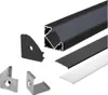 2m Schwarze LED Aluprofil Alu Schiene T Profil Kanal System Produktbild-Vorschau 1