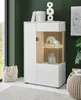 Vitrine "Merced" Hochkommode in weiß mit Eiche 75 x 125 cm Produktbild-Vorschau 4
