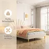 Cama tapizada INONEFT de 140x200 cm con cabecero con diseño Vista previa de la imagen del producto 3