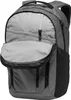 A close-up view of the interior of a gray and black backpack with the main compartment open. Podgląd zdjęcia produktu
