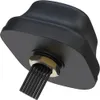 A close-up, low-angle view of a black antenna with a hexagonal nut and multiple black cables extending from it, set against a white background. Voir les images du produit