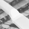 A close-up view of a white plastic pipe connector, showing the transition from a round pipe to a rectangular one. Voir les images du produit