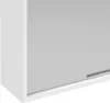 A close-up view of a white cabinet with a mirrored sliding door. Produktbild-Vorschau