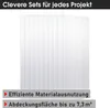 A stack of transparent plastic sheets, likely for roofing or construction, with marketing text overlays. Produktbild-Vorschau