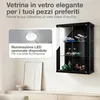 K-Möbel Vetrina sospesa in nero (80x60x25 cm) con 2 ripiani Anteprima dell’immagine prodotto 5