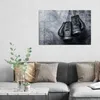 DEQORI Glasbild Echtglas 90x60 cm 'Antike Boxhandschuhe' Produktbild-Vorschau 3