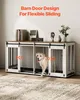 A dog is shown exiting a multi-compartment dog crate furniture piece that resembles a cabinet. Anteprima dell’immagine prodotto