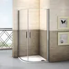 Runddusche 90x90x195cm Drehtür Dusche Viertelkreis Produktbild-Vorschau 1
