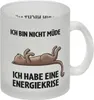 Bin nicht müde ich habe eine Energiekrise Katze Glas Tasse Produktbild-Vorschau 1