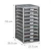 cassettiera relaxdays argento 10024817_55, DIN A4 con 10 Anteprima dell’immagine prodotto 4