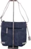 A blue handbag is displayed on a stand against a white background. Anteprima dell’immagine prodotto