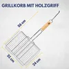 Best Sporting Grillkorb mit Holzgriff I 31 x 24 x 6 cm I Produktbild-Vorschau 1