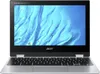 A silver and black Acer Chromebook Spin 311 laptop is shown open, displaying its screen. Anteprima dell’immagine prodotto