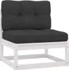 A single outdoor chair cushion set on a white wooden base. Produktbild-Vorschau
