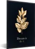 MuchoWow® MuchoWow® Gerahmtes Poster Zitat - Gold - Luxus Produktbild-Vorschau 1