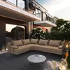 TRADA Gartensofa lounge set L form Bahama M Beige Produktbild-Vorschau 1