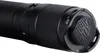 Close-up of the tail cap of a black flashlight. Náhled obrázku produktu