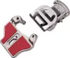 A pair of metal camera belt buckle clips with red rubber inserts, shown against a white background. Podgląd zdjęcia produktu