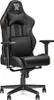 A black gaming chair with red accents and two pillows. Produktbild-Vorschau