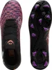 A pair of black Puma soccer cleats with orange and purple accents, shown from top and bottom views. Produktbild-Vorschau
