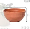 A terracotta-colored plant pot with dimensions indicated by measurement lines and text. Produktbild-Vorschau