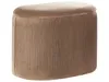 BELIANI Pouf Beige Samtstoff Plissiert Oval mit Stauraum Produktbild-Vorschau 1