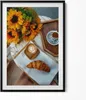 Französisches Croissant und Kaffee– Wandbild mit Rahmen – Produktbild-Vorschau 1