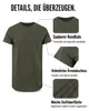 Mivaro Herren T-Shirt extra lang Olivgrün XXL - Longshirt Produktbild-Vorschau 4