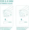 Diagrams showing how to use different sized spacers for glass stabilization. Anteprima dell’immagine prodotto