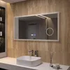 Badspiegel mit LED Beleuchtung Licht und Uhr 120x60cm ECHOS Produktbild-Vorschau 7