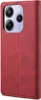 A red leather flip case for a smartphone is shown. Náhled obrázku produktu